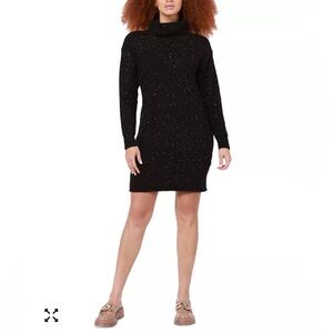 Black Tape Black Sparkle‎ Sweater Dress Size S NWT Long Sleeve Open Back